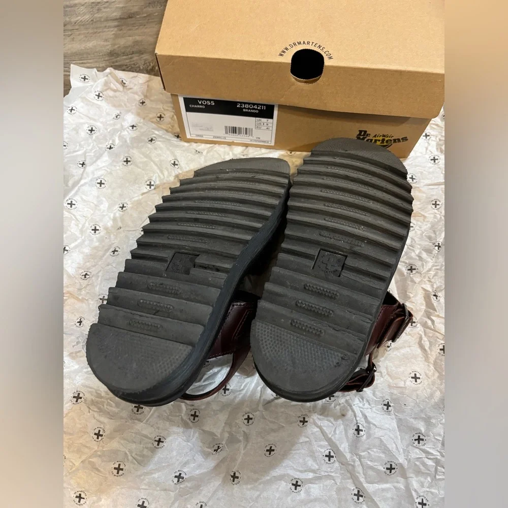 Dr. Martens Voss Women’s Sandals Charro Brando Leather Burgundy Brown Size US 9 - Picture 6 of 9